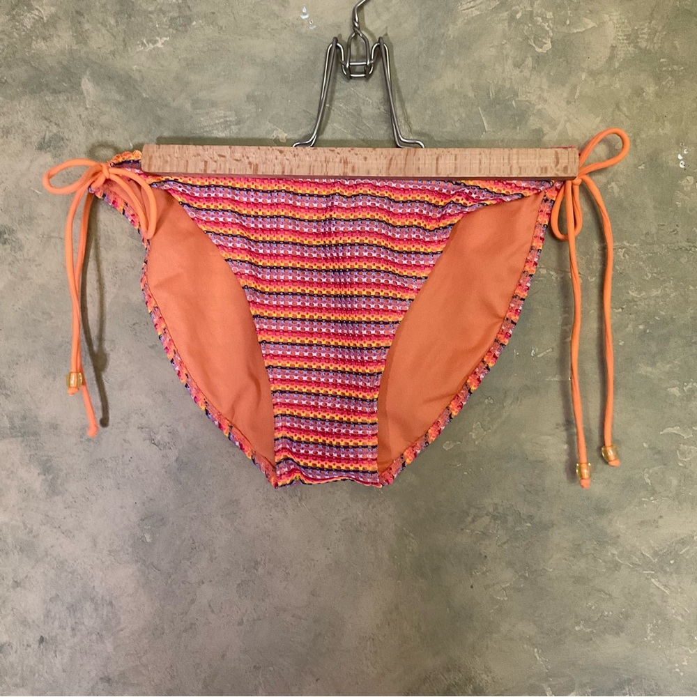 Vintage Y2K 725 Originals Rainbow Crochet String Bikini Bottoms